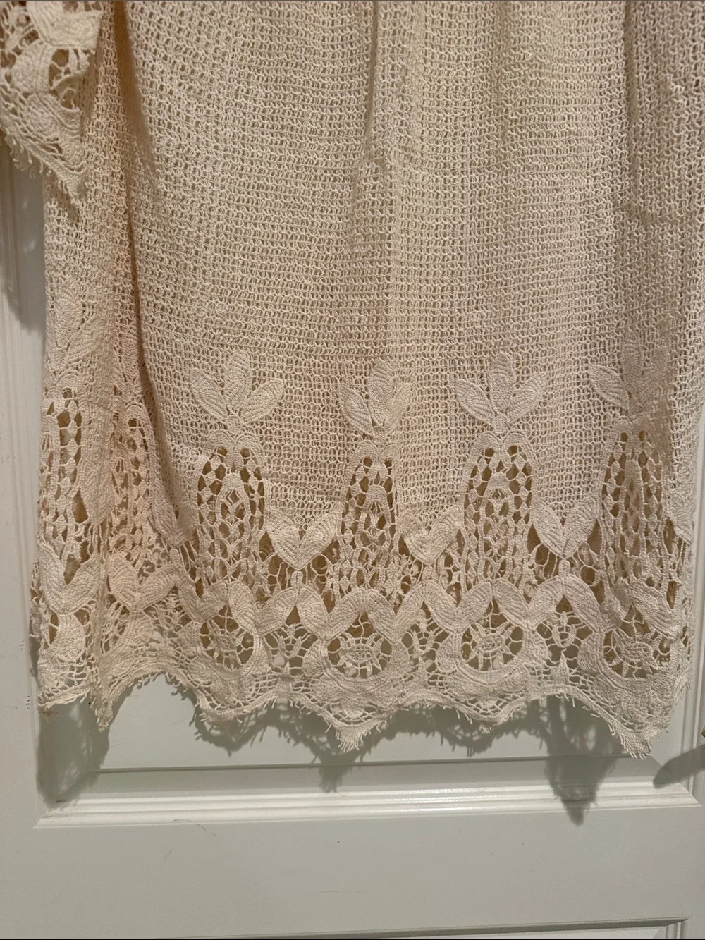 XCVI Crochet Lace Tunic Top - Cream